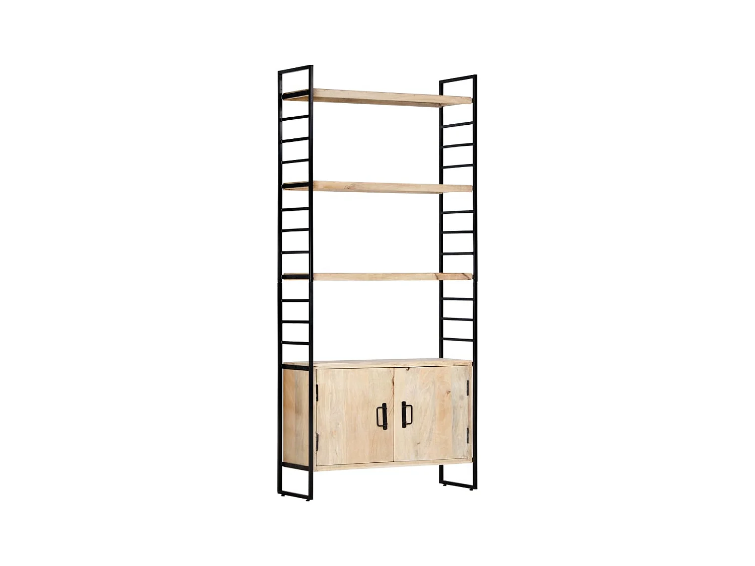 Libreria a 4 Livelli 80x30x180 cm in Legno Massello di Mango