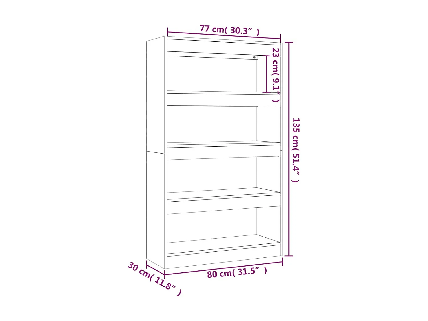 Bibliothèque/Séparateur de pièce Blanc brillant bois ingénierie