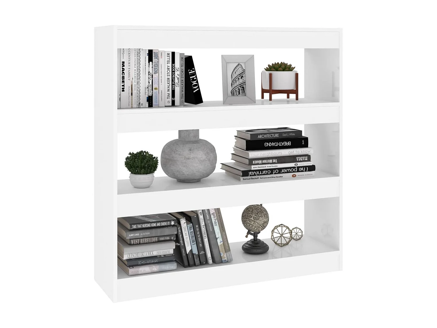 Boekenkast/kamerscherm 100x30x103 cm wit