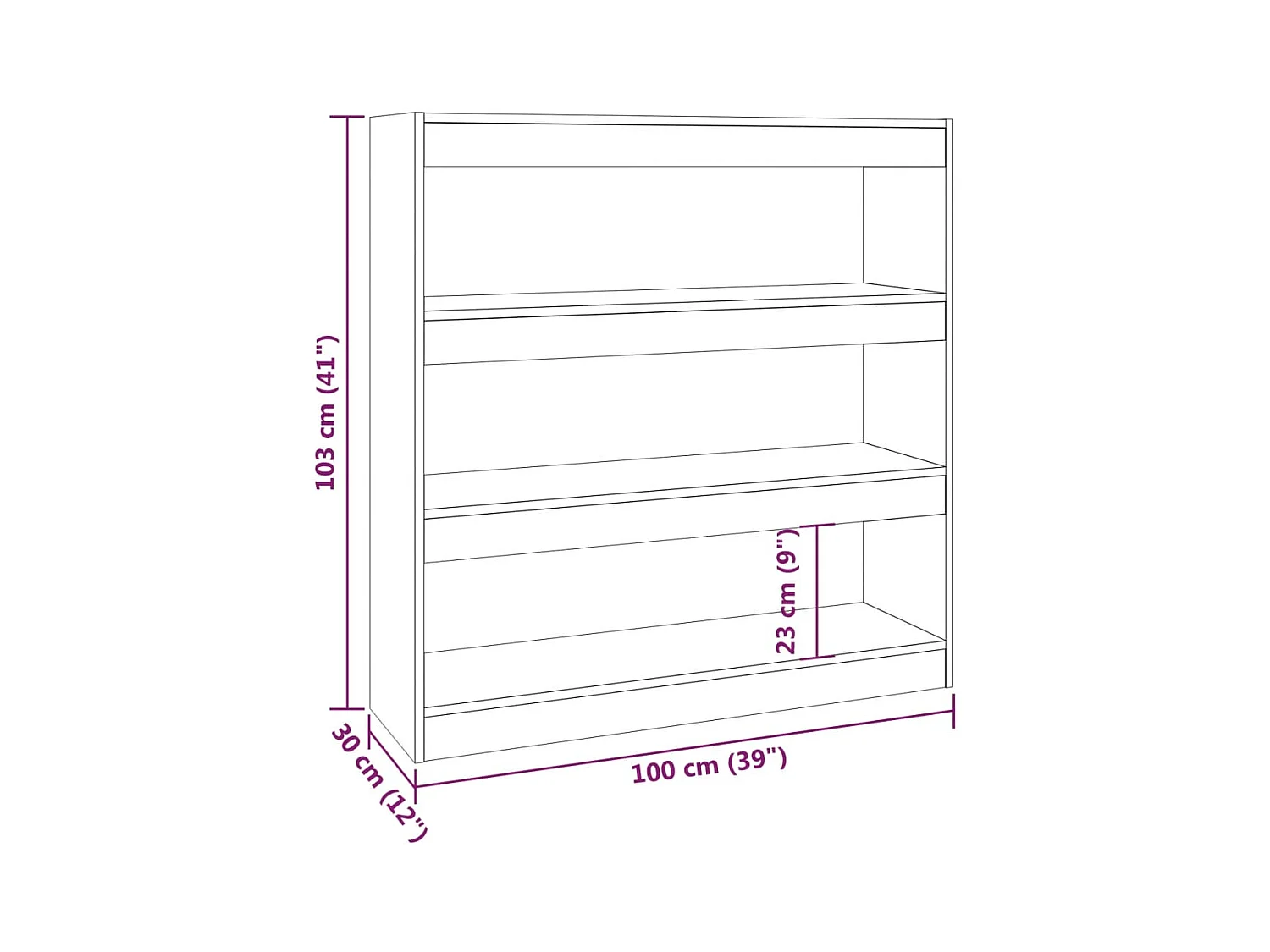 Bibliothèque/Séparateur de pièce Blanc 100x30x103 cm