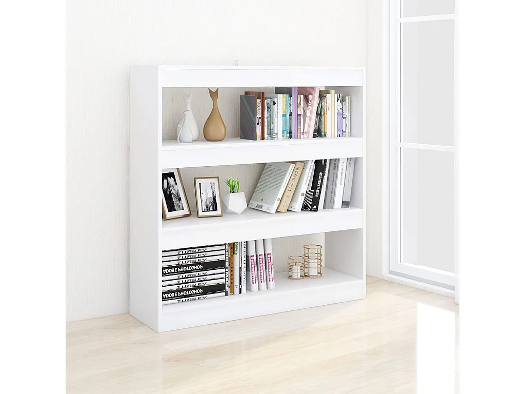 Bibliothèque/Séparateur de pièce Blanc 100x30x103 cm