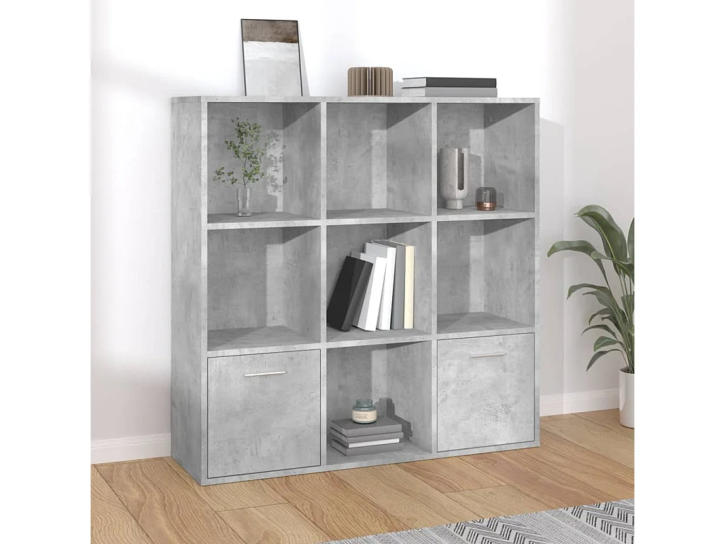 Libreria Grigio Cemento 98x30x98 cm in Legno Multistrato