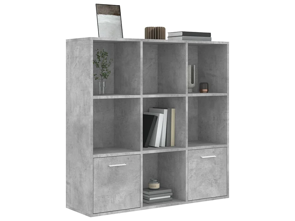 Libreria Grigio Cemento 98x30x98 cm in Legno Multistrato