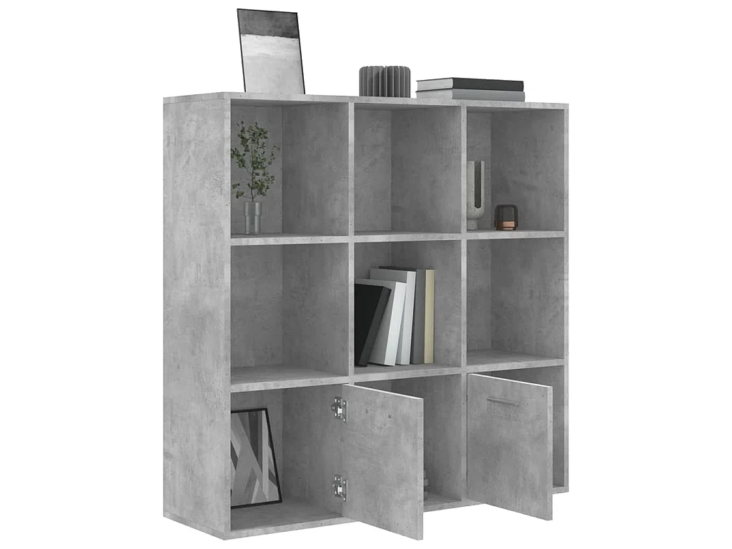 Libreria Grigio Cemento 98x30x98 cm in Legno Multistrato