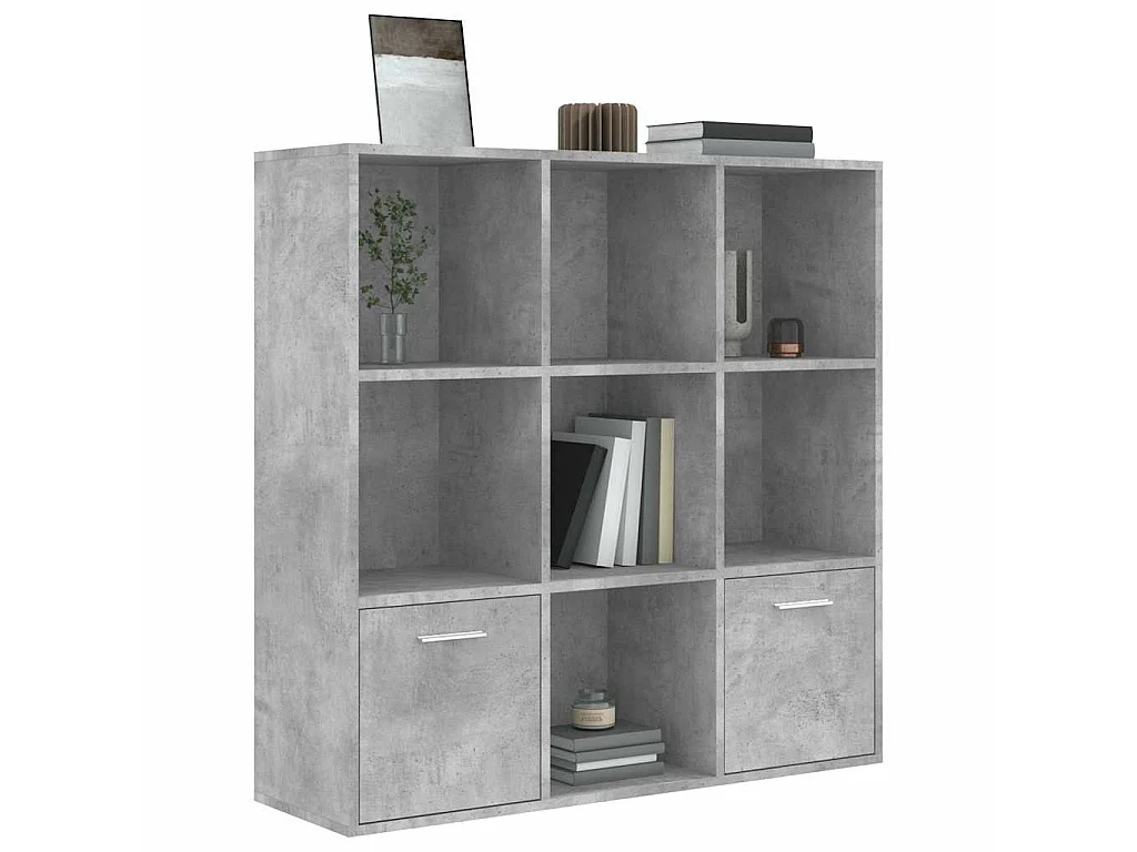 Boekenkast 98x30x98 cm bewerkt hout betongrijs