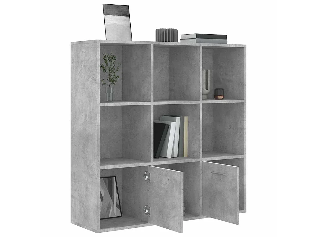 Boekenkast 98x30x98 cm bewerkt hout betongrijs