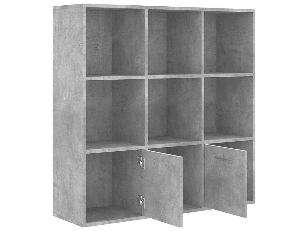 Boekenkast 98x30x98 cm bewerkt hout betongrijs