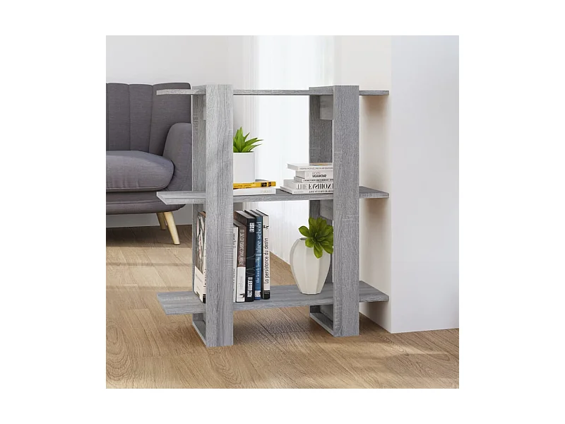 Bibliothèque/Séparateur de pièce sonoma gris 80x30x87 cm
