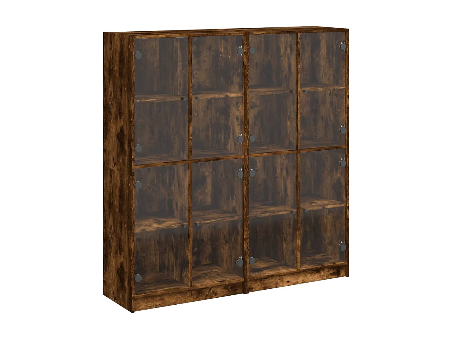 Bibliothèque avec portes chêne fumé 136x37x142 cm