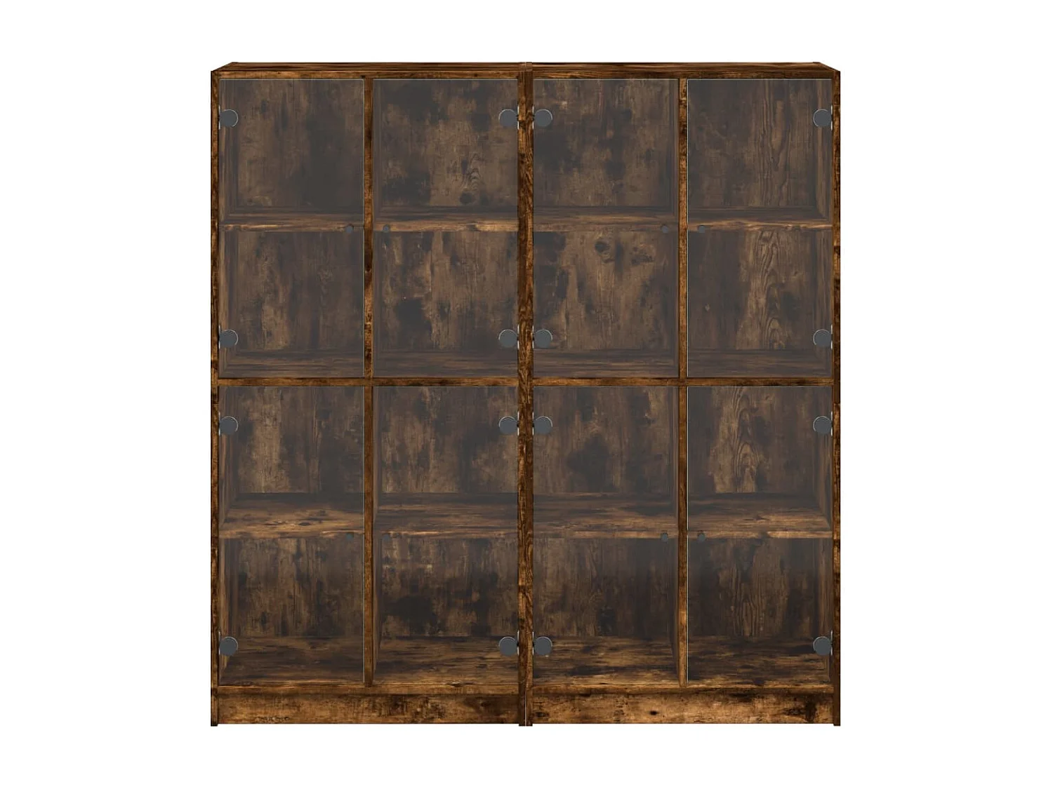 Bibliothèque avec portes chêne fumé 136x37x142 cm