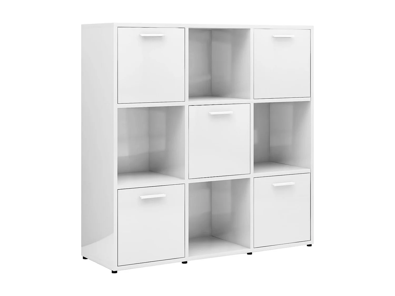 Bibliothèque Blanc brillant 90x30x90 cm Bois d’ingénierie