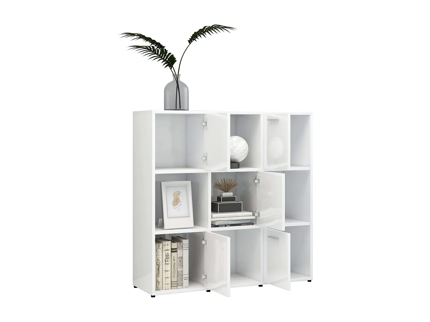 Bibliothèque Blanc brillant 90x30x90 cm Bois d’ingénierie