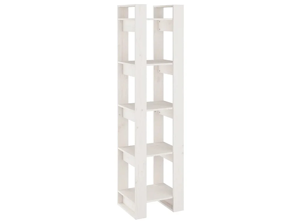 Bücherregal/Raumteiler Weiß 41x35x160 cm Massivholz Kiefer