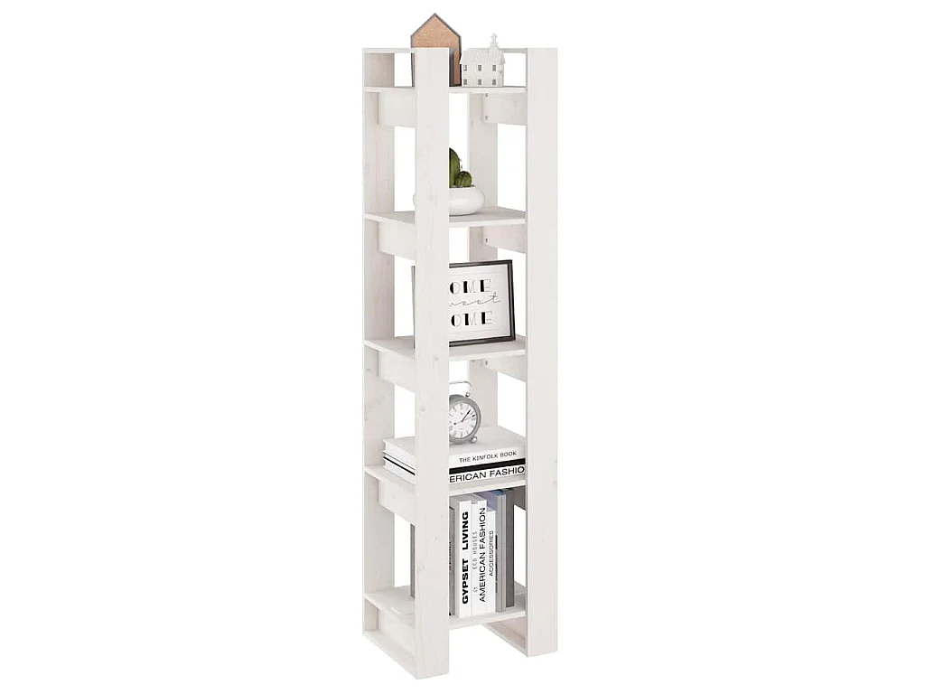 Bibliothèque/Séparateur de pièce Blanc 41x35x160 cm Pin massif