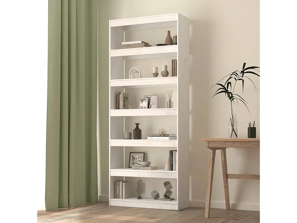 Estante/divisória 80x30x199,5 cm madeira de pinho maciça branco