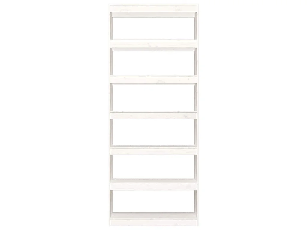 Boekenkast/kamerscherm 80x30x199,5 cm massief grenenhout wit