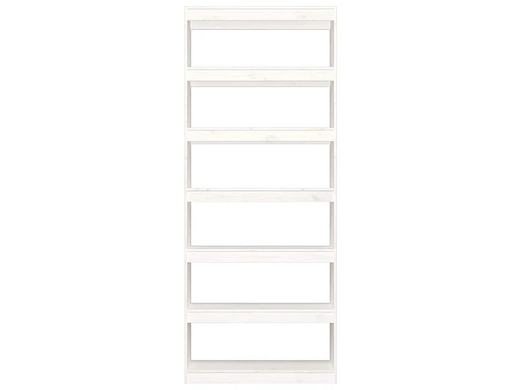 Bücherregal/Raumteiler Weiß 80x30x199,5 cm Massivholz Kiefer