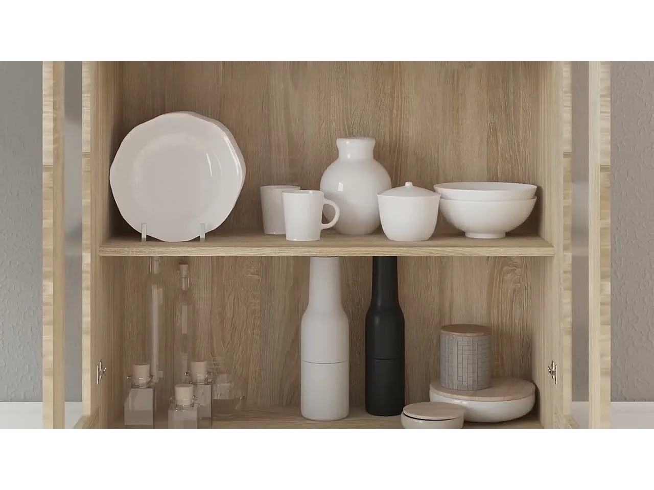 Armoire vitrine Chêne sonoma 82,5x30,5x185 cm Bois ingénierie