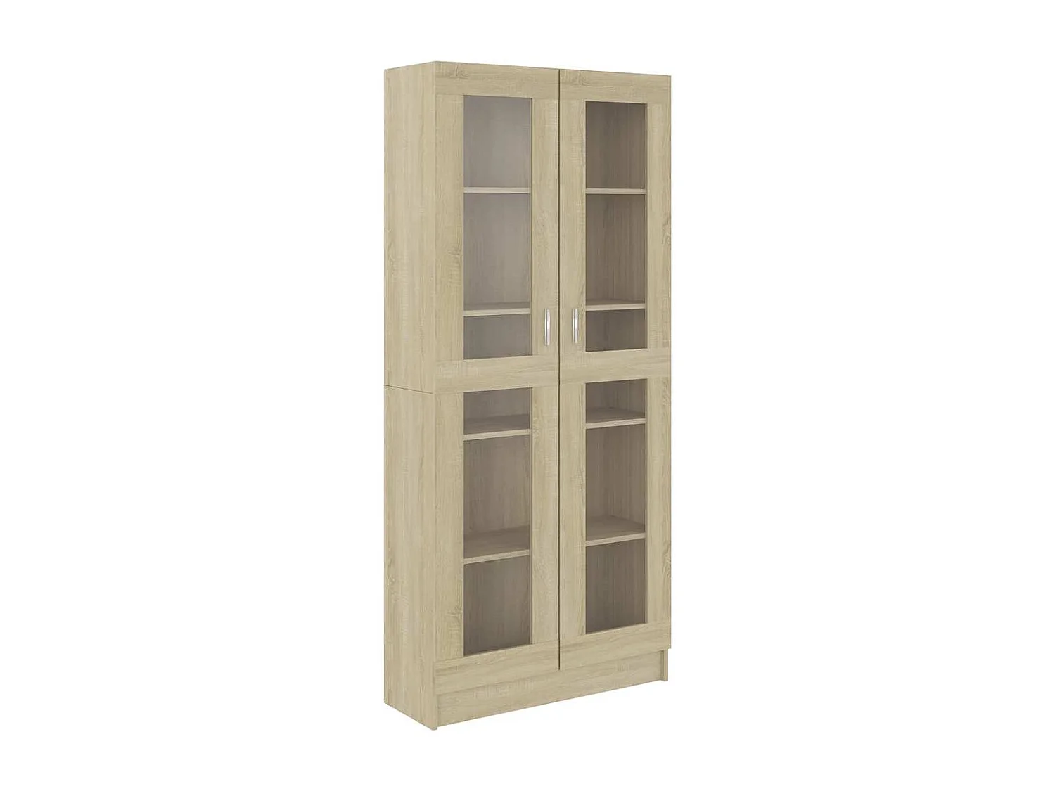 Vitrinekast 82,5x30,5x185 cm bewerkt hout sonoma eikenkleurig