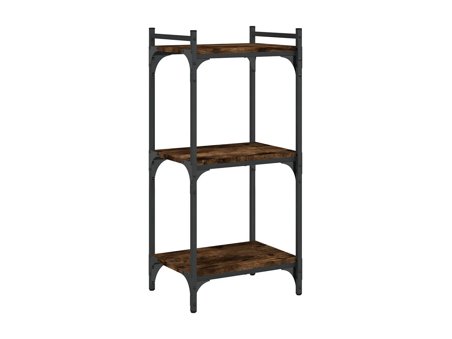 Bibliothèque 3 niveaux chêne fumé 40x30x86 cm bois d'ingénierie