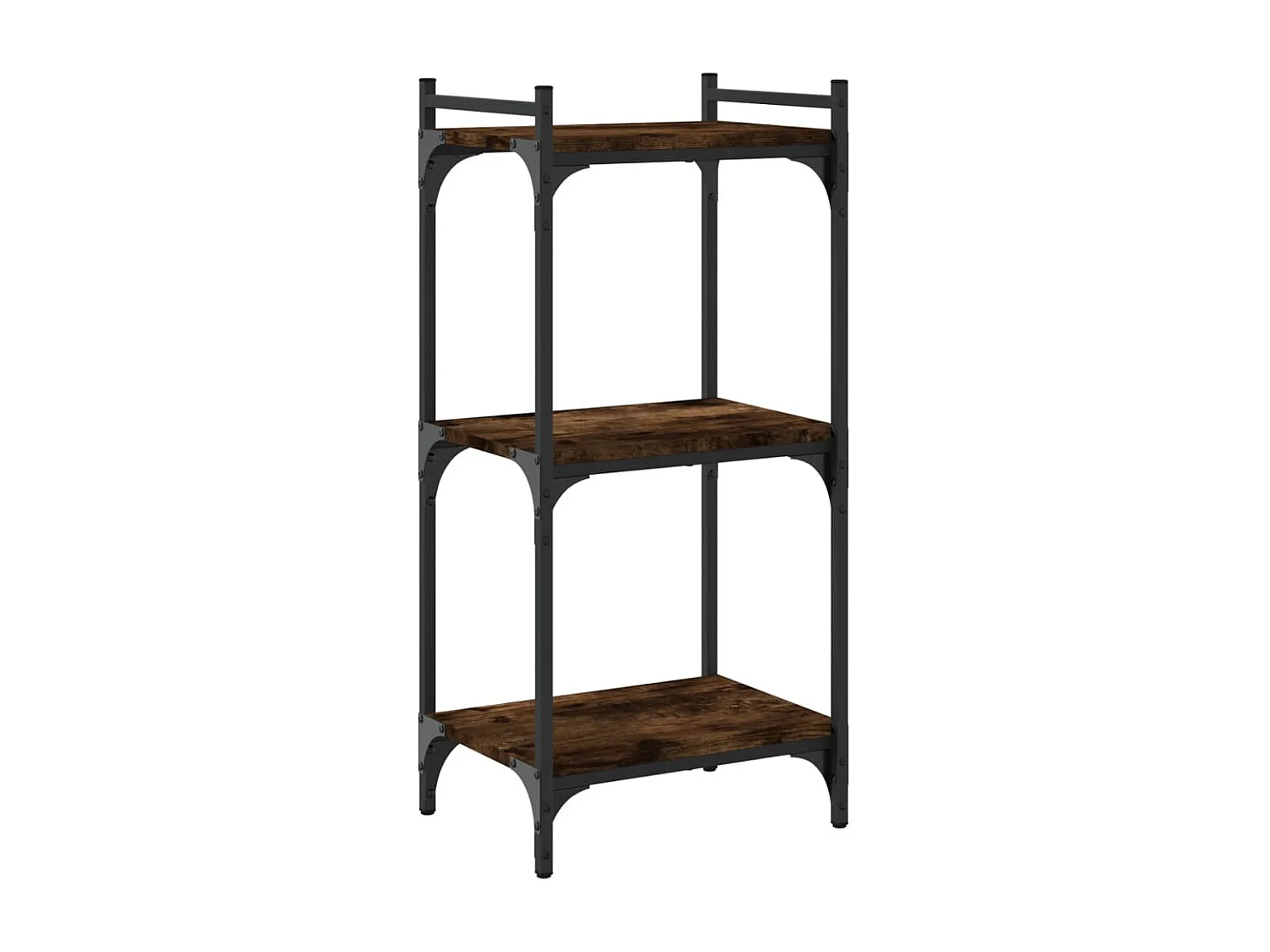 Bibliothèque 3 niveaux chêne fumé 40x30x86 cm bois d'ingénierie