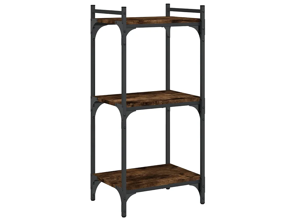Libreria a 3 Ripiani Rovere Fumo 40x30x86 cm Legno Multistrato