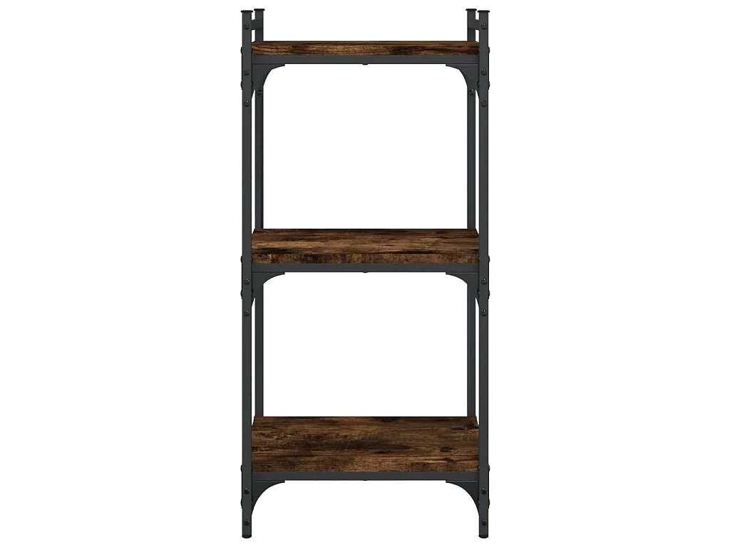 Libreria a 3 Ripiani Rovere Fumo 40x30x86 cm Legno Multistrato