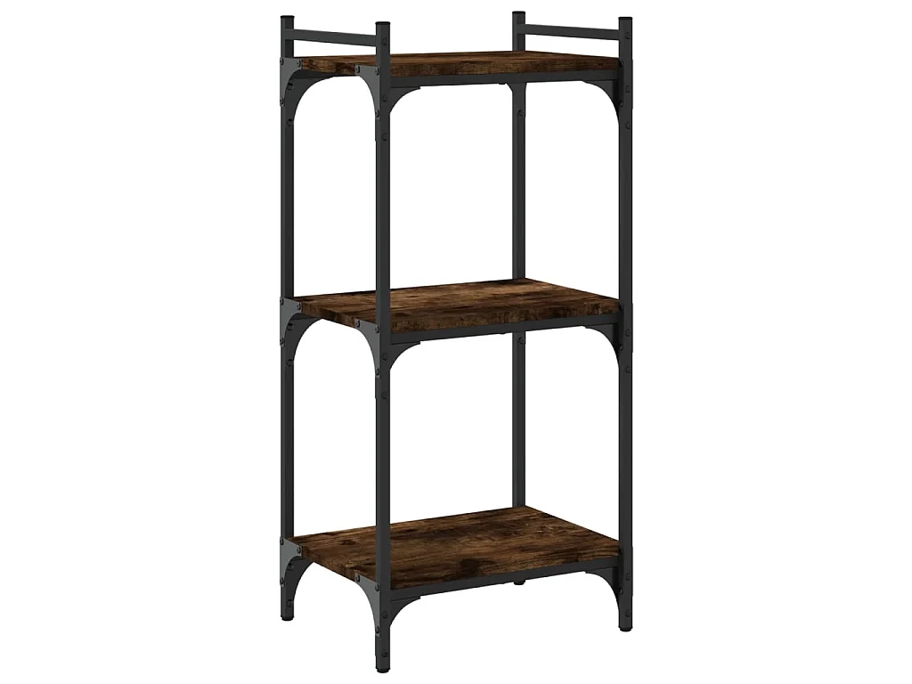 Libreria a 3 Ripiani Rovere Fumo 40x30x86 cm Legno Multistrato