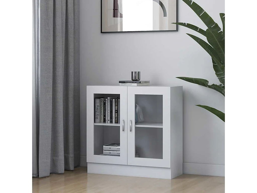 Armoire à vitrine Blanc 82,5x30,5x80 cm Bois d'ingénierie