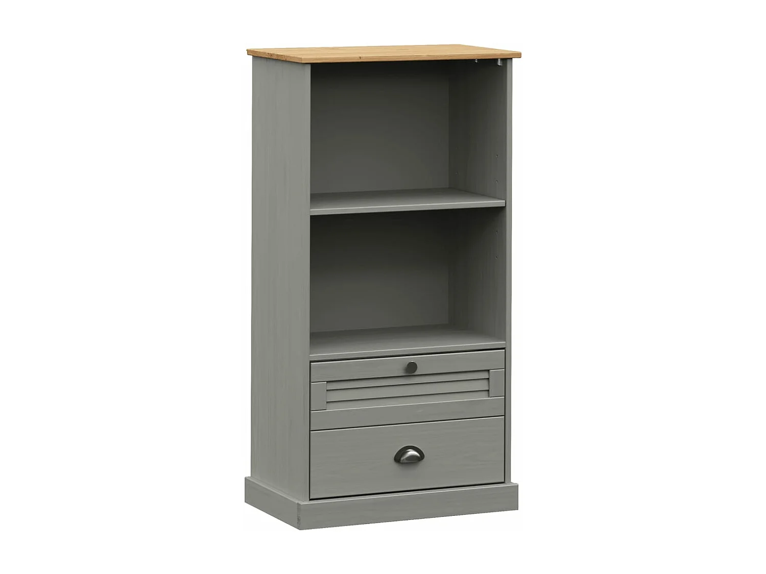 Bibliothèque VIGO gris 60x35x114,5 cm bois massif de pin
