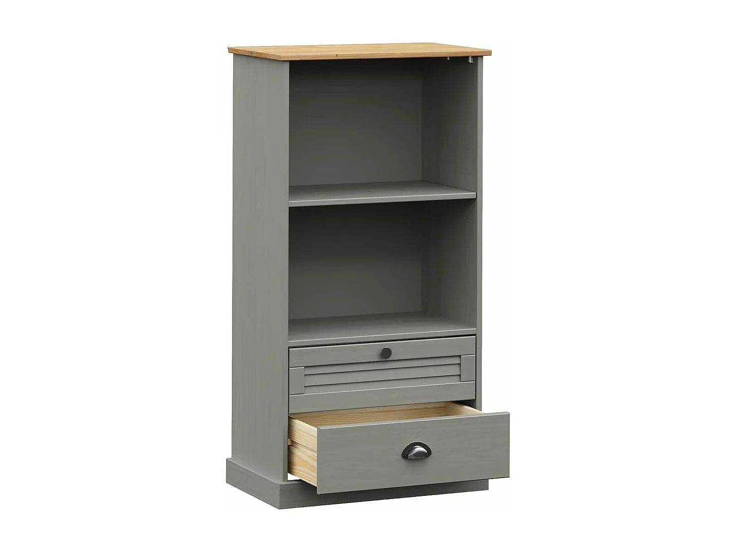 Bibliothèque VIGO gris 60x35x114,5 cm bois massif de pin