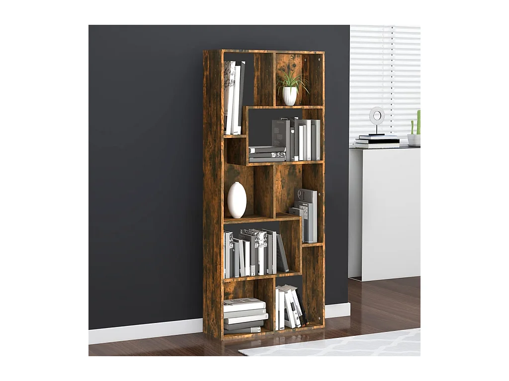 Bücherregal Räuchereiche 67x24x161 cm Holzwerkstoff