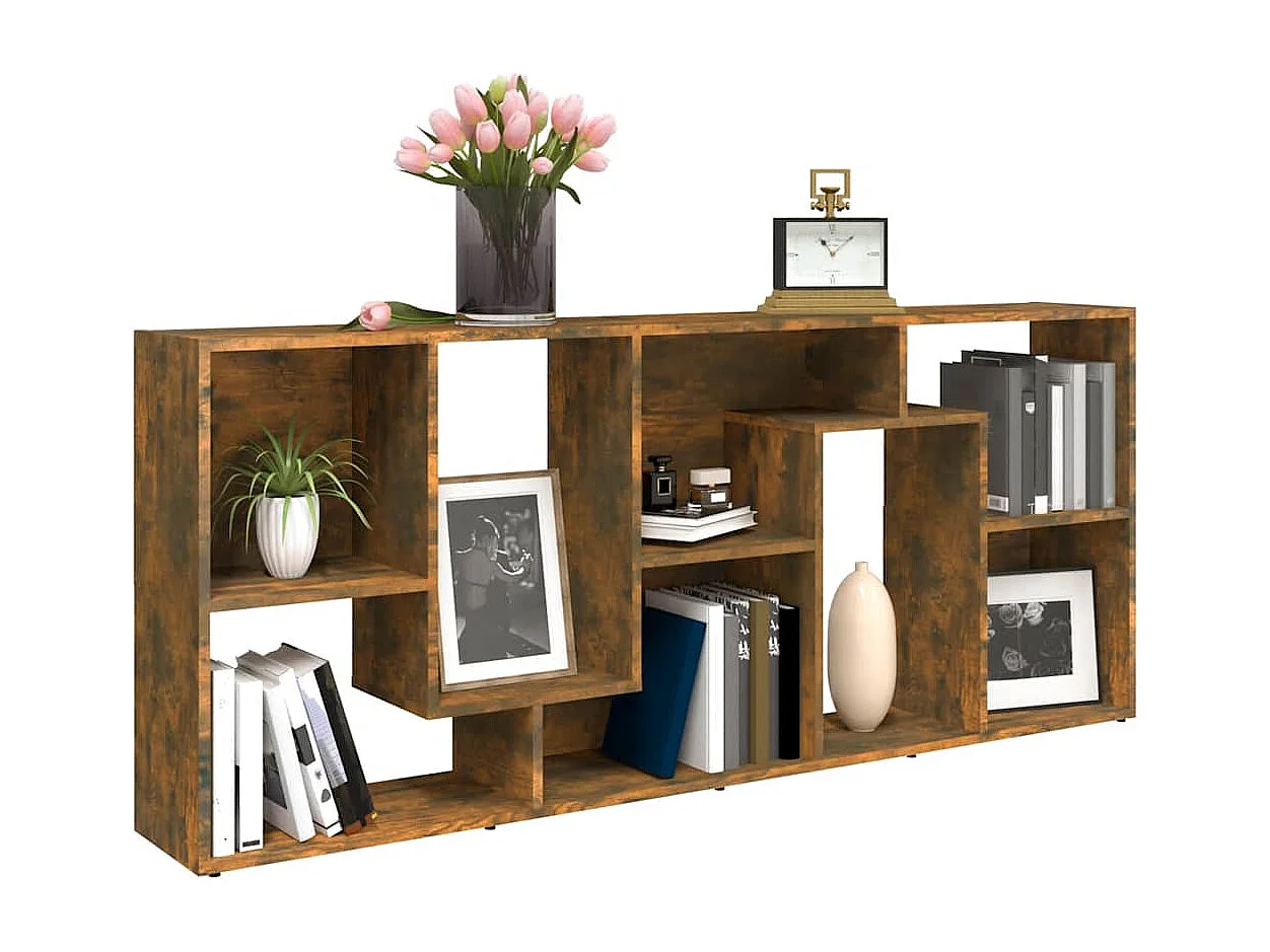 Libreria Rovere Fumo 67x24x161 cm in Legno Multistrato