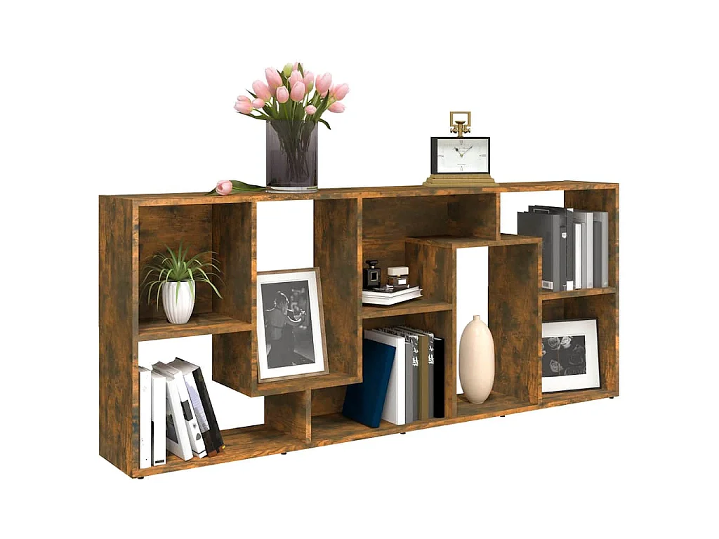 Boekenkast 67x24x161 cm bewerkt hout gerookt eikenkleurig