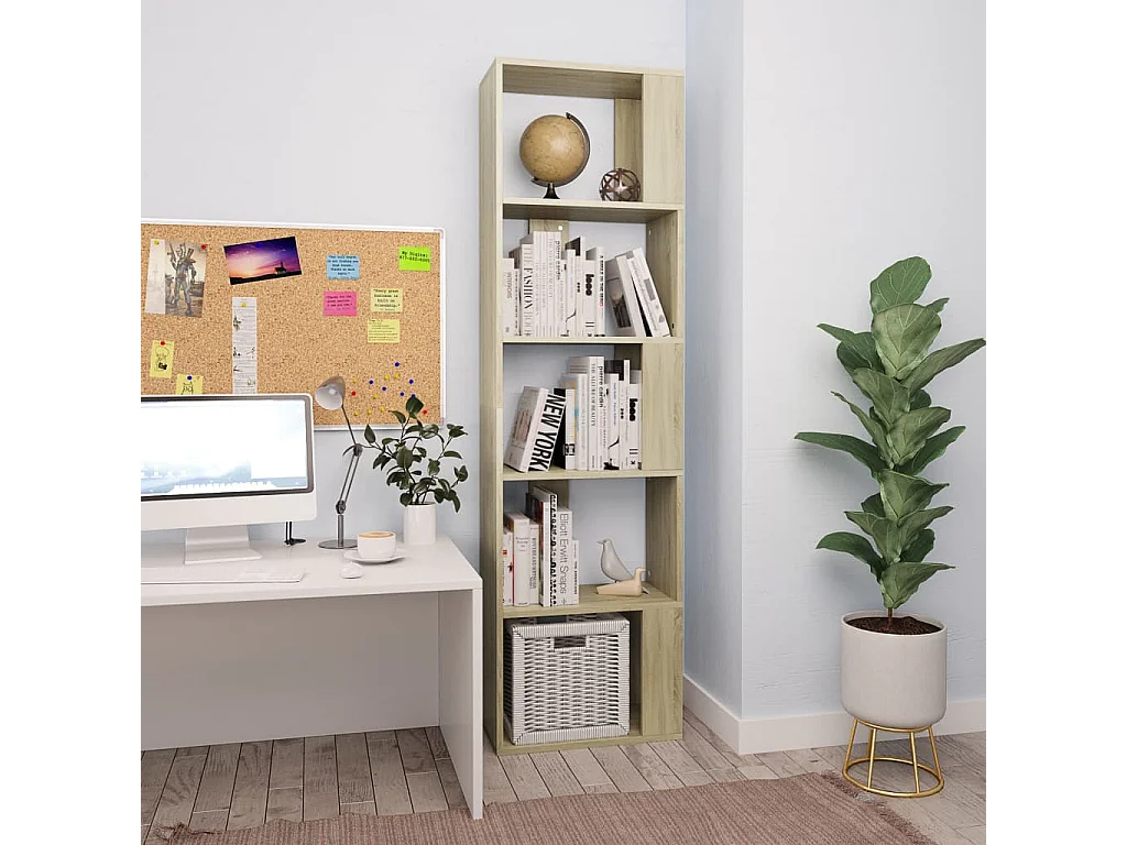 Bibliothèque/Séparateur de pièce Chêne sonoma Bois d’ingénierie