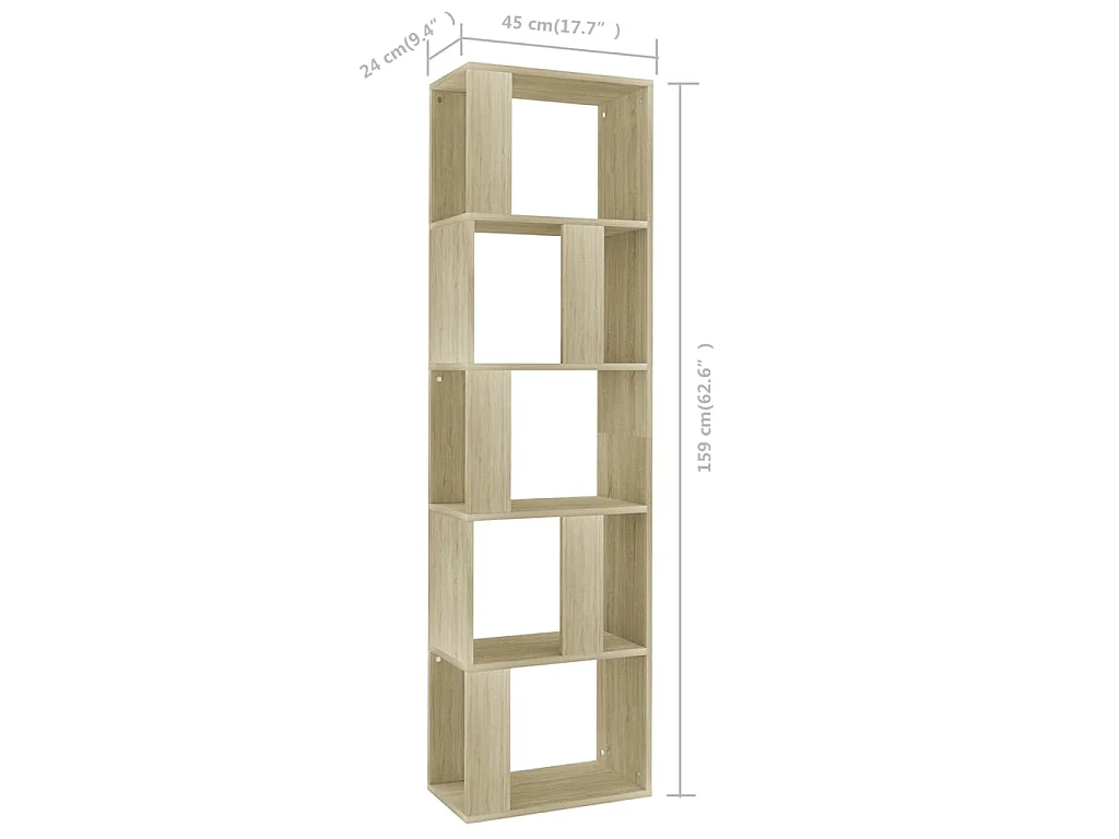 Bibliothèque/Séparateur de pièce Chêne sonoma Bois d’ingénierie