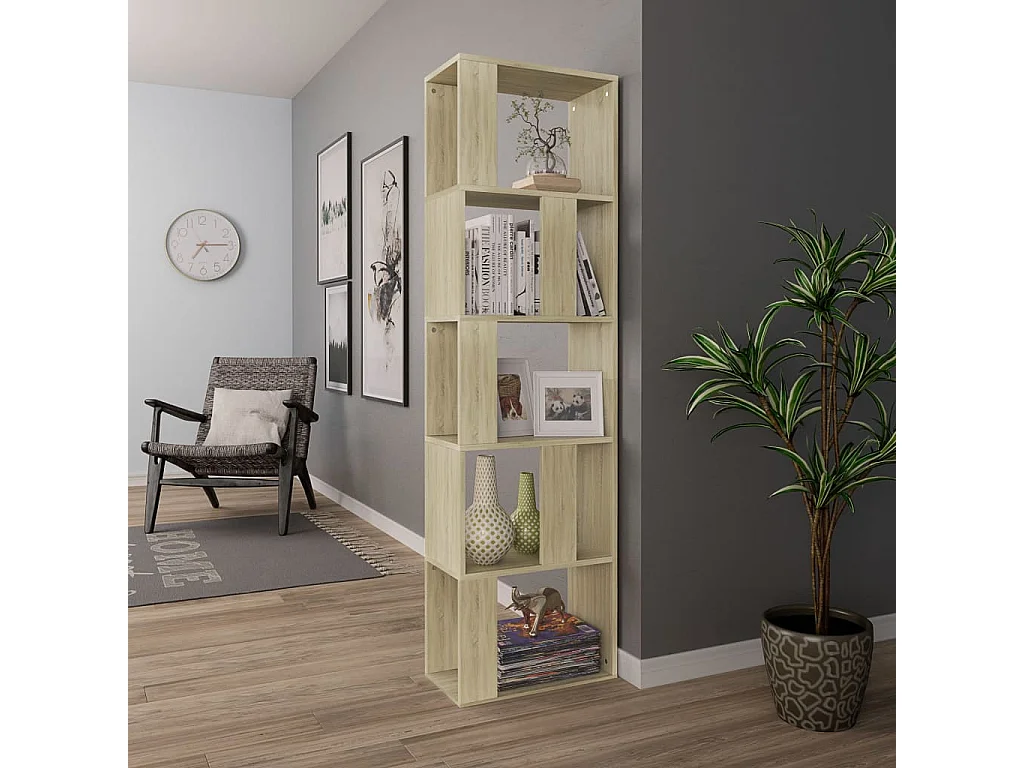 Bibliothèque/Séparateur de pièce Chêne sonoma Bois d’ingénierie