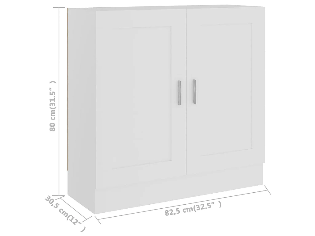 Bibliothèque Blanc 82,5x30,5x80 cm Bois d'ingénierie