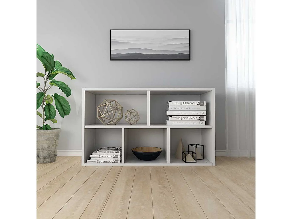 Bücherregal/Sideboard Weiß 50x25x80 cm Holzwerkstoff