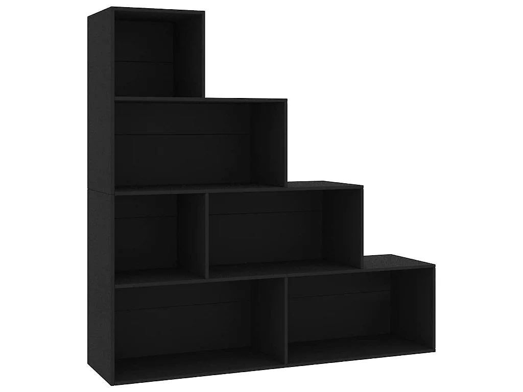 Boekenkast/kamerscherm 155x24x160 cm bewerkt hout zwart