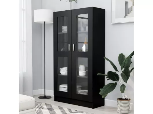 Kauf Unique Vitrinenschrank Schwarz 82,5x30,5x150 cm Holzwerkstoff