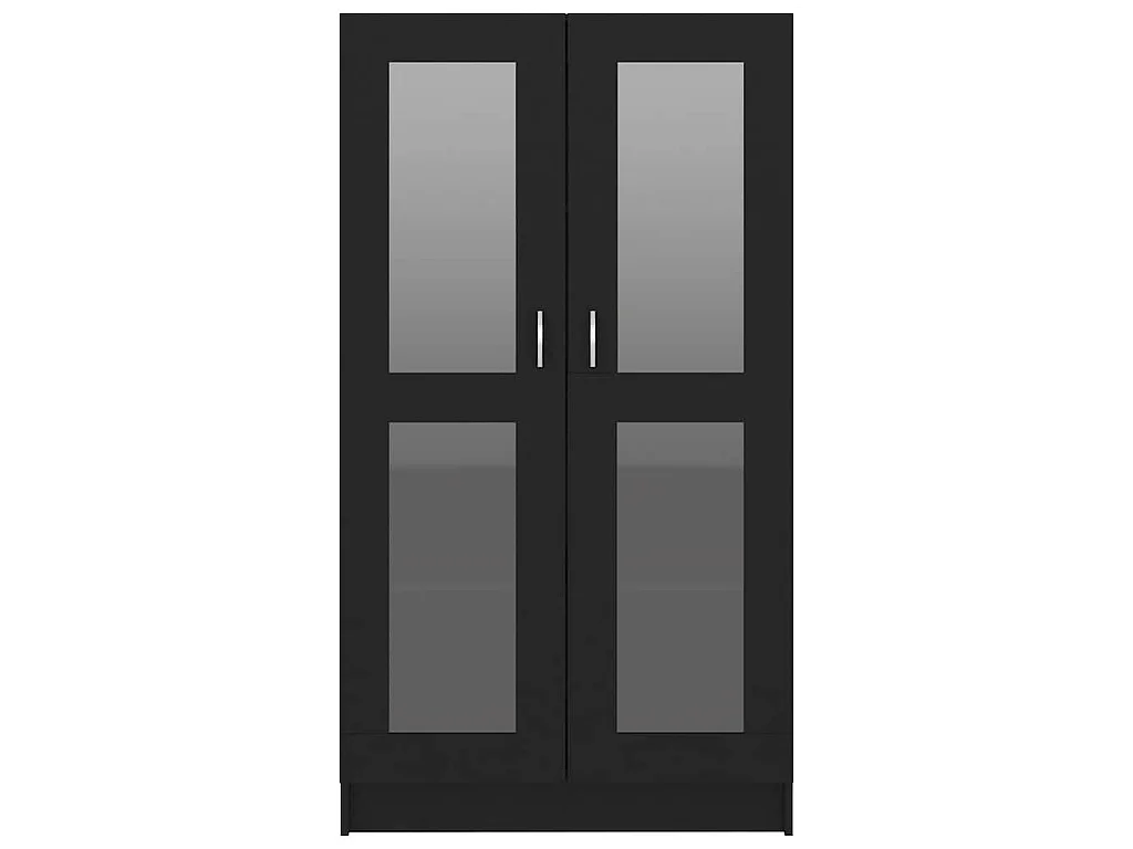 Vitrinekast 82,5x30,5x150 cm bewerkt hout zwart