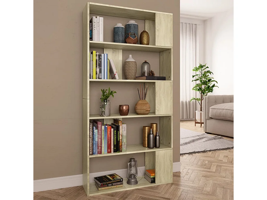 Boekenkast/kamerscherm 80x24x159 cm bewerkt hout sonoma eiken