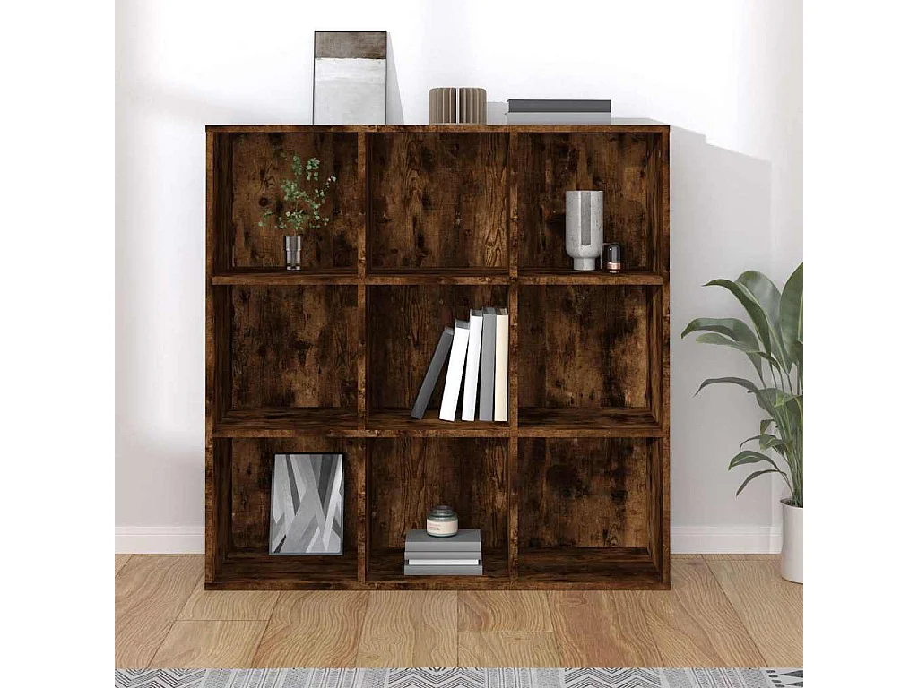 Armoire à livres chêne fumé 98x29x97,5 cm