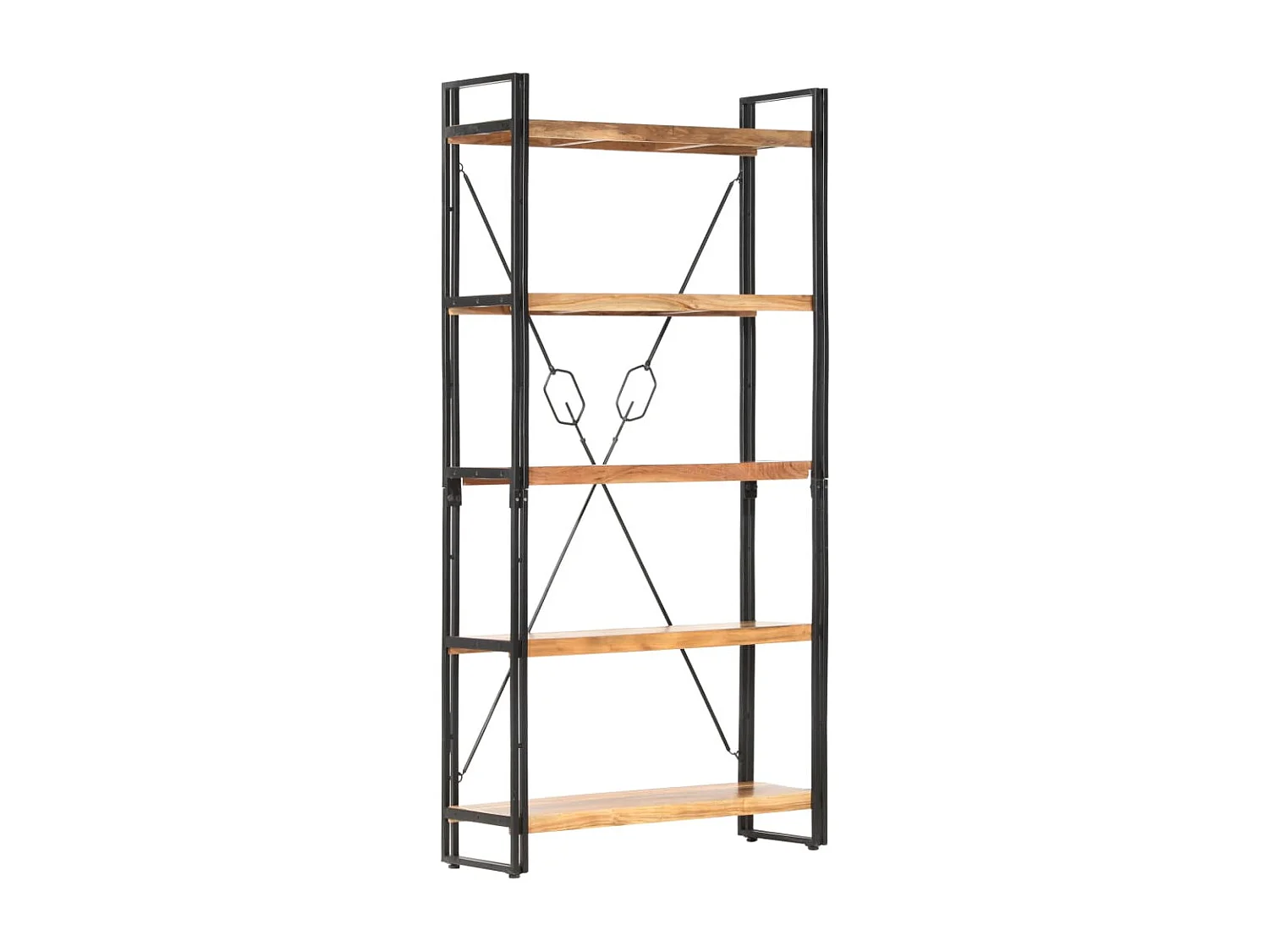 Bücherregal 5 Fächer 90 x 30 x 180 cm Massivholz Akazie