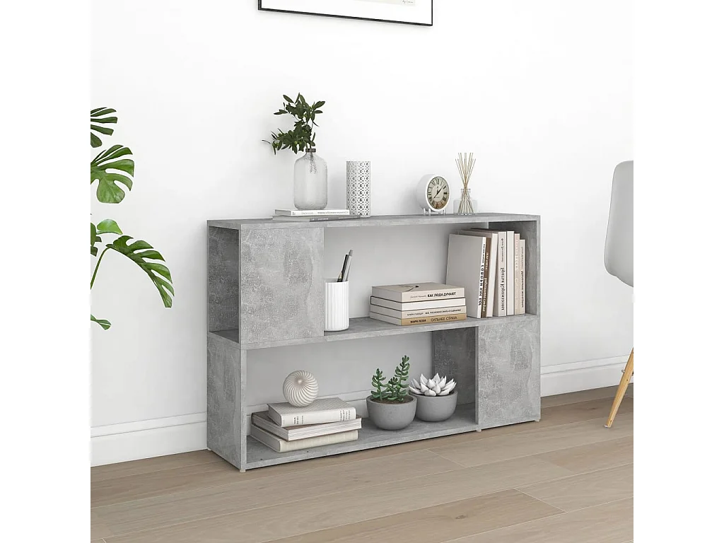 Bibliothèque Gris béton 100x24x63 cm Bois d'ingénierie
