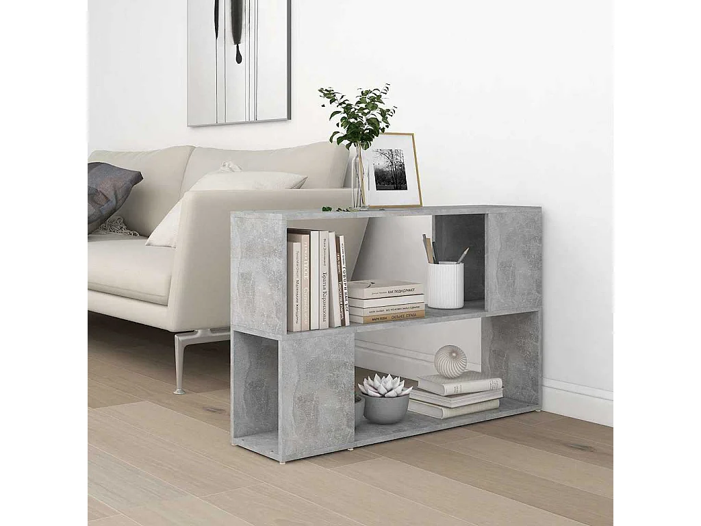 Bibliothèque Gris béton 100x24x63 cm Bois d'ingénierie