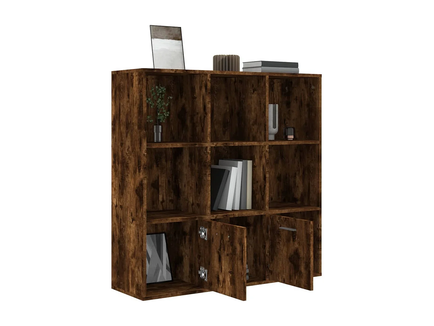 Armoire à livres Chêne fumé 98x30x98 cm