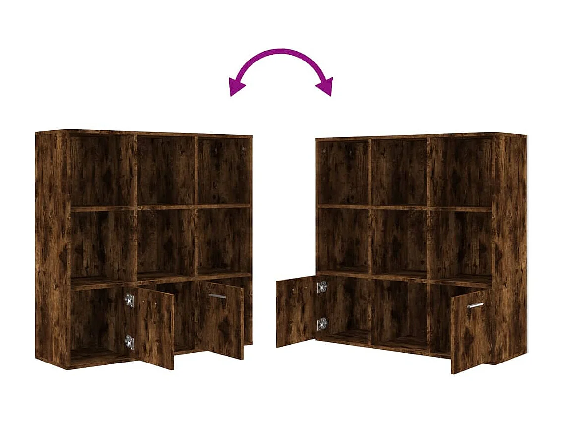 Armoire à livres Chêne fumé 98x30x98 cm