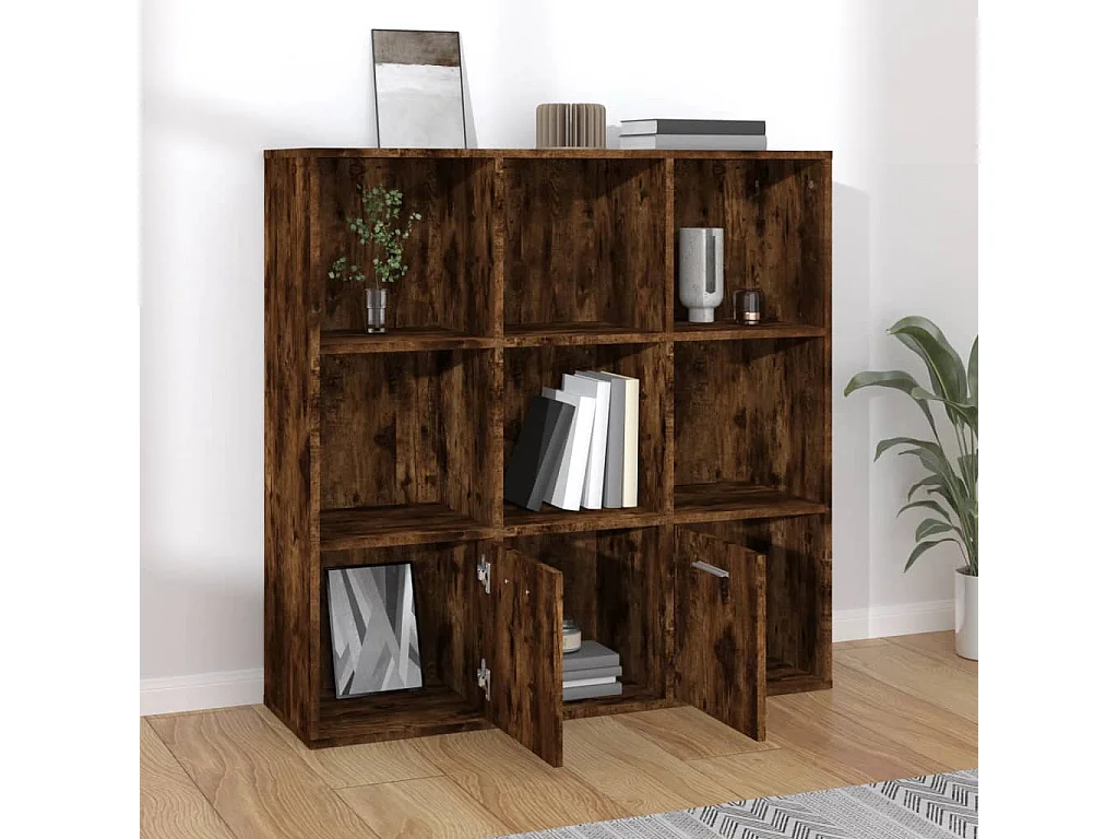 Armoire à livres Chêne fumé 98x30x98 cm